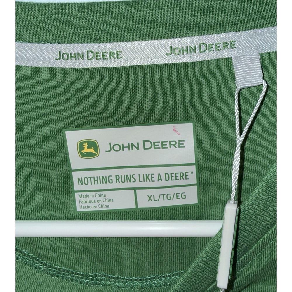 JOHN DEERE Men's T Shirt Long Sleeve Embroidered Logo Green NEW NWT Size XL - Picture 3 of 9